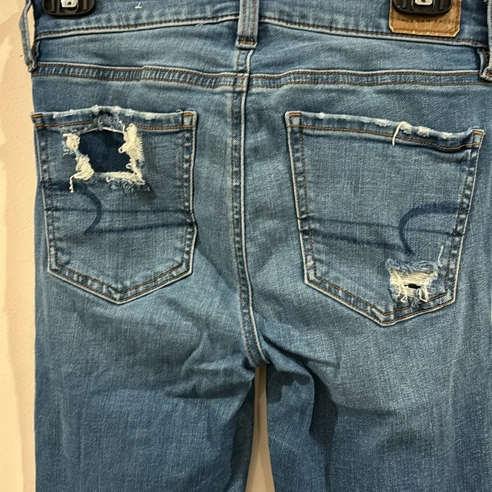 American Eagle Women’s High Rise Distressed Jeggings Size 2 - Picture 12 of 14